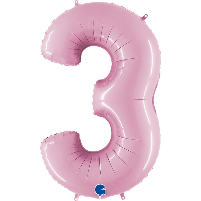 JUMBO NUMBER - 3 - PASTEL PINK