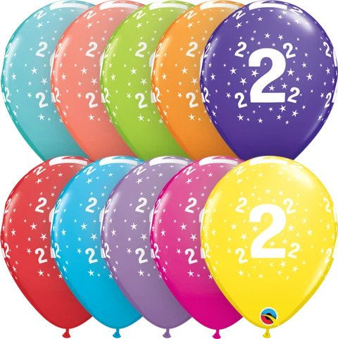 PACK OF 6 LATEX - AGE 2 - ASSORTED BALLOONS