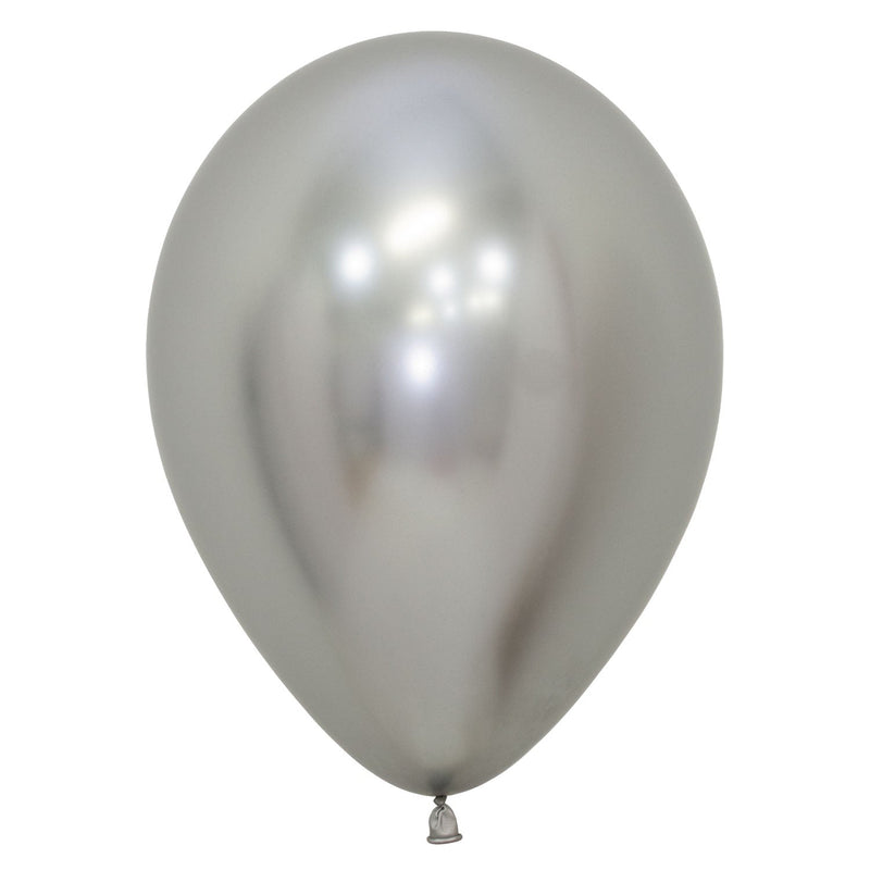 12" LATEX - CHROME SILVER - PACK OF 50-Latex Balloon Packs-Partica Party