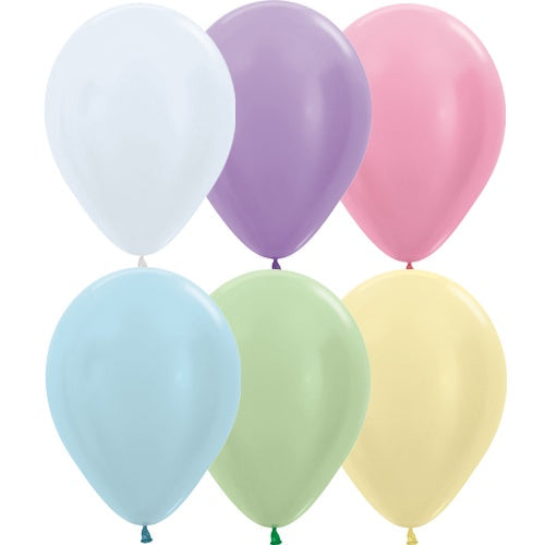 12" LATEX - LIGHT METALLIC ASSORTED COLOURS - PACK OF 50-Latex Balloon Packs-Partica Party