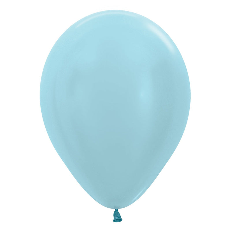 12" LATEX - METALLIC BABY BLUE - PACK OF 50-Latex Balloon Packs-Partica Party