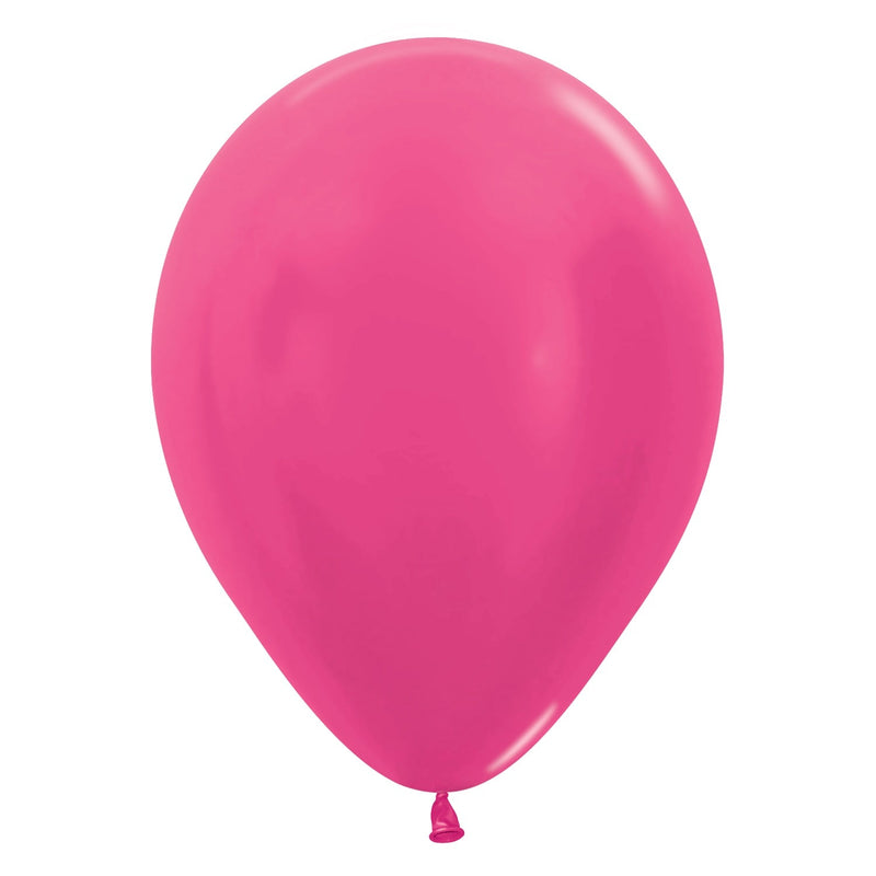 12" LATEX - METALLIC FUCHSIA - PACK OF 50-Latex Balloon Packs-Partica Party