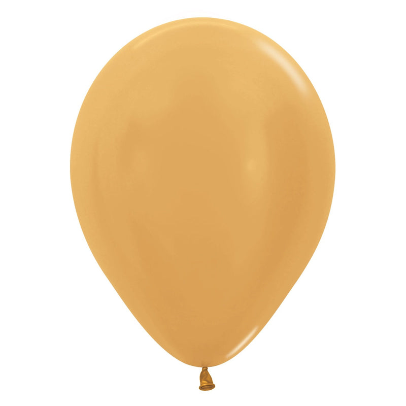 12" LATEX - METALLIC GOLD- PACK OF 50-Latex Balloon Packs-Partica Party