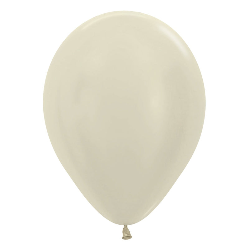 12" LATEX - METALLIC IVORY - PACK OF 50-Latex Balloon Packs-Partica Party