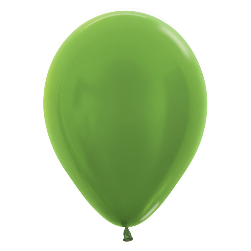 12" LATEX - METALLIC LIME GREEN - PACK OF 50-Latex Balloon Packs-Partica Party