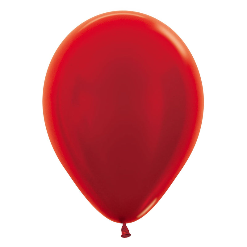 12" LATEX - METALLIC RED - PACK OF 50-Latex Balloon Packs-Partica Party
