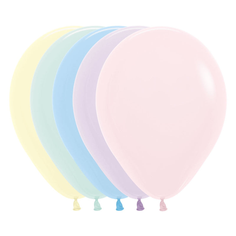 12" LATEX - PASTEL ASSORTED COLOURS - PACK OF 50-Latex Balloon Packs-Partica Party