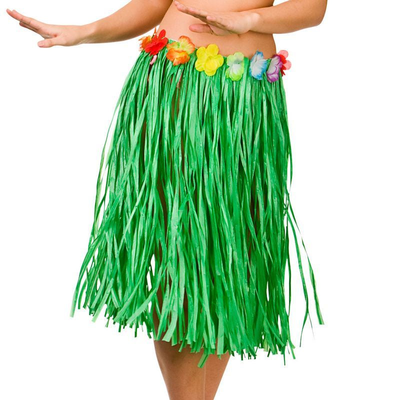 HAWAIIAN HULA SKIRT - GREEN - 60CM