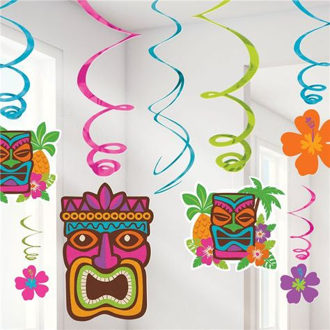 SWIRL DECORATIONS - TIKI HAWAIIAN