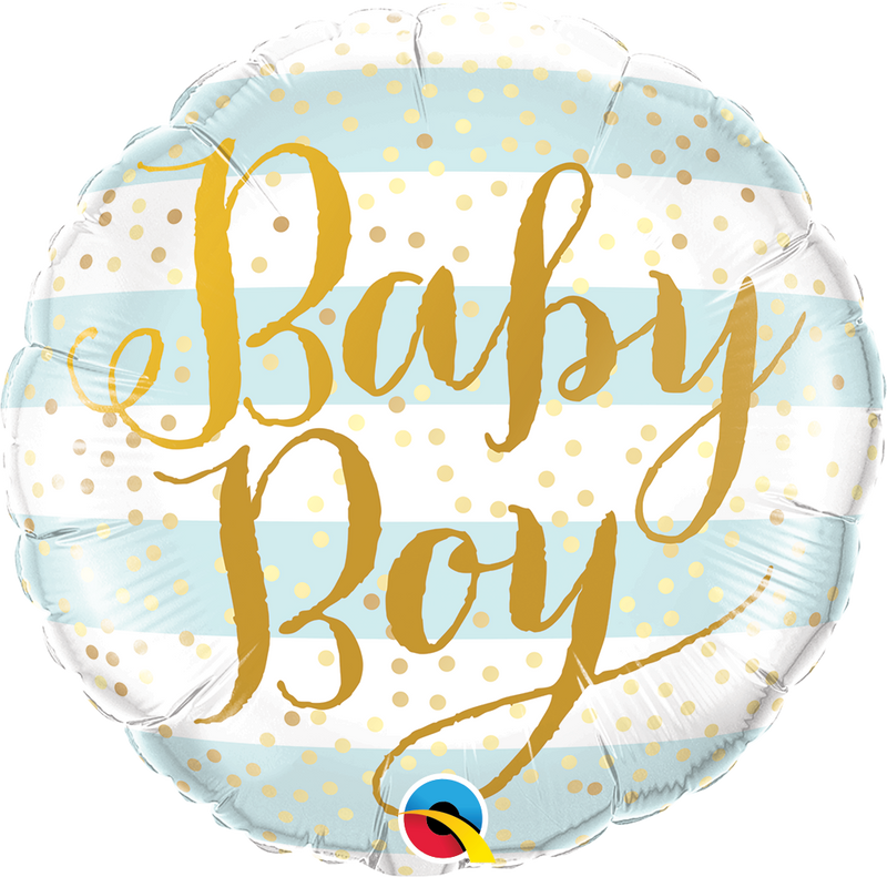 18" FOIL - BABY BOY BLUE STRIPES-18 INCH FOIL-Partica Party
