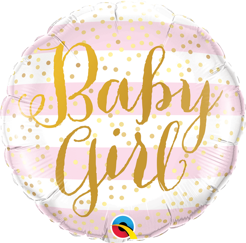 18" FOIL - BABY GIRL PINK STRIPES-18 INCH FOIL-Partica Party