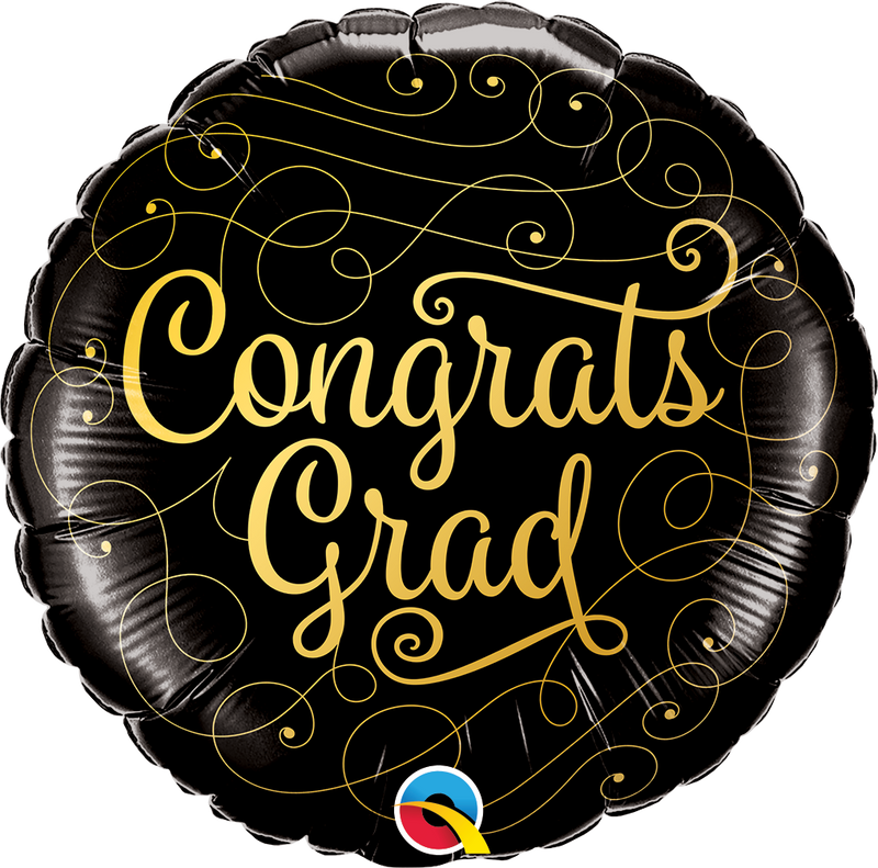 18" FOIL - CONGRATS GRAD - GOLD DOODLES-GRADUATION BALLOONS-Partica Party