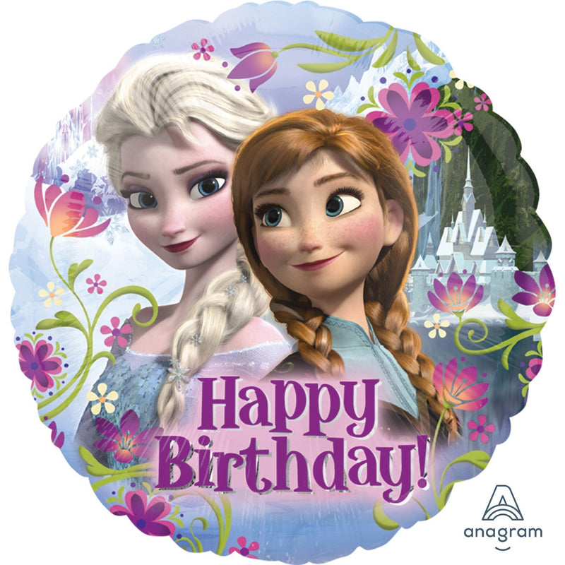 18" FOIL - HAPPY BIRTHDAY - FROZEN-DISNEY PRINCESS BALLOONS-Partica Party