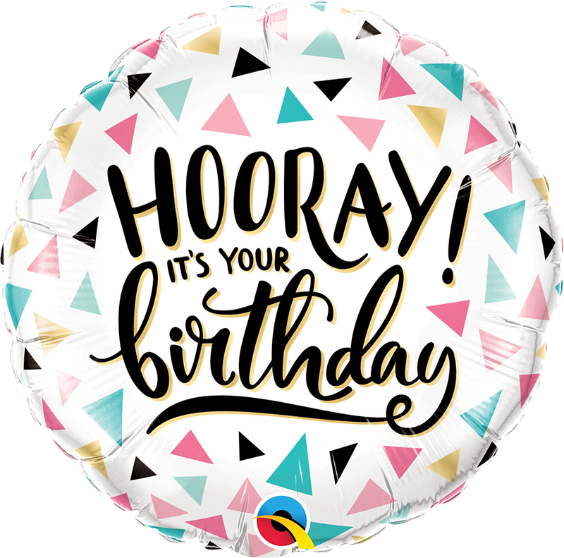 18" FOIL - HAPPY BIRTHDAY - HOORAY-18 INCH FOIL-Partica Party