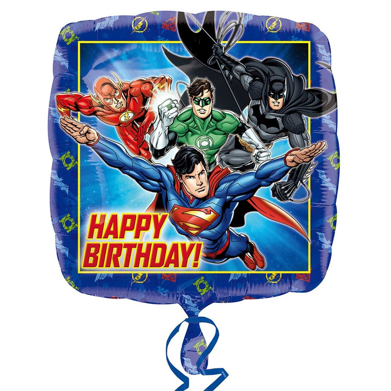 18" FOIL - HAPPY BIRTHDAY - JUSTICE LEAGUE-18 INCH FOIL-Partica Party