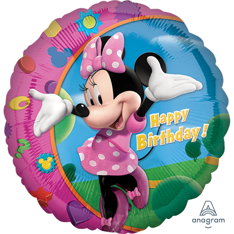 18" FOIL - HAPPY BIRTHDAY - MINNIE MOUSE-MICKEY & MINNIE MOUSE BALLOONS-Partica Party