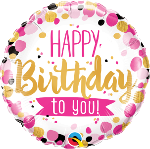 18" FOIL - HAPPY BIRTHDAY TO YOU PINK & GOLD-18 INCH FOIL-Partica Party