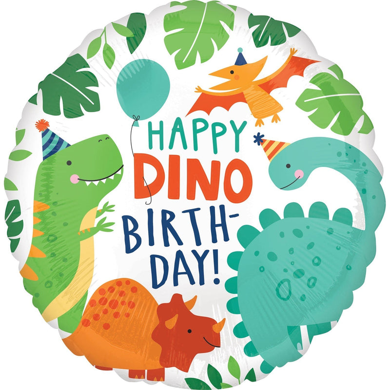 18'' FOIL - HAPPY DINO BIRTHDAY-DINOSAUR BALLOONS-Partica Party