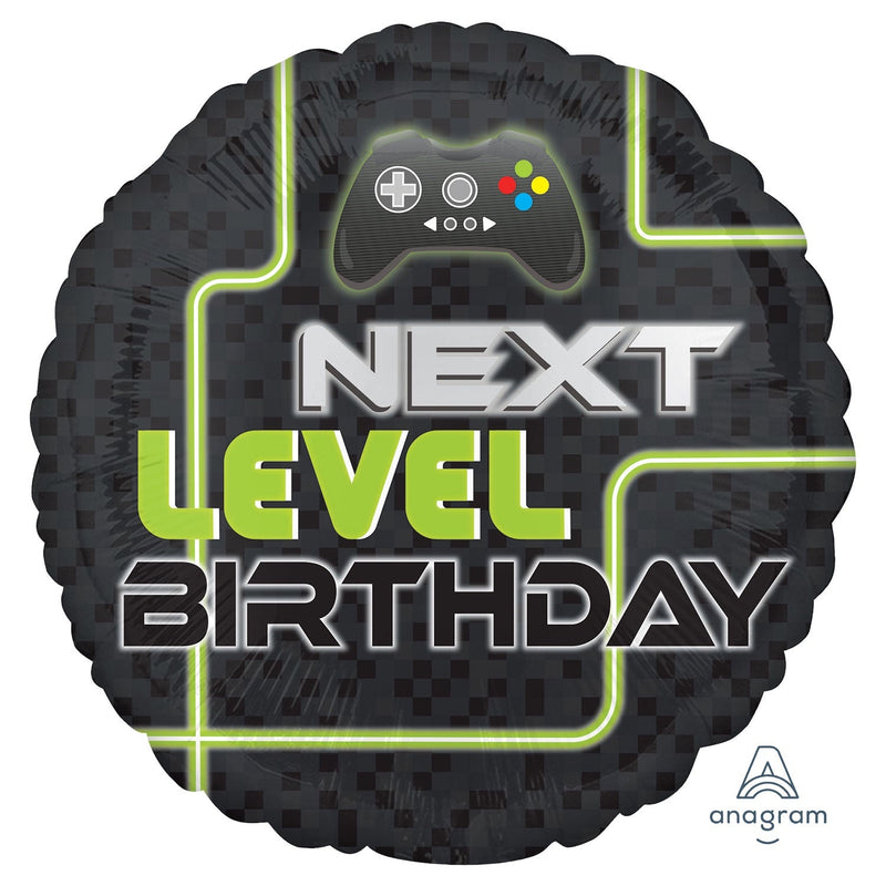 18" FOIL - NEXT LEVEL BIRTHDAY-Game Balloons-Partica Party