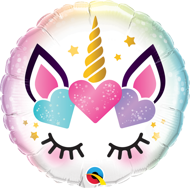 18" FOIL - UNICORN EYELASHES-UNICORN BALLOON-Partica Party