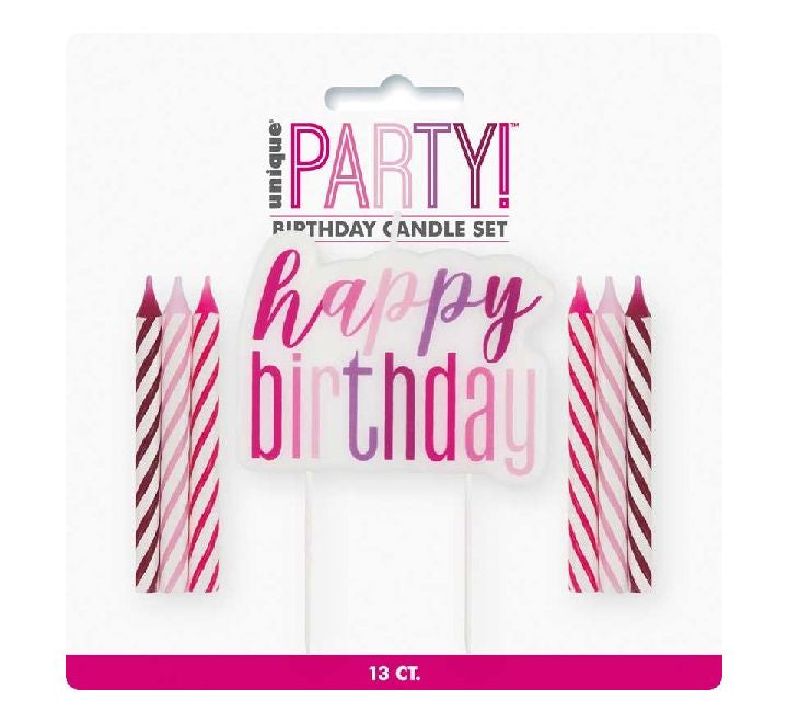 CANDLE - HAPPY BIRTHDAY - PINK