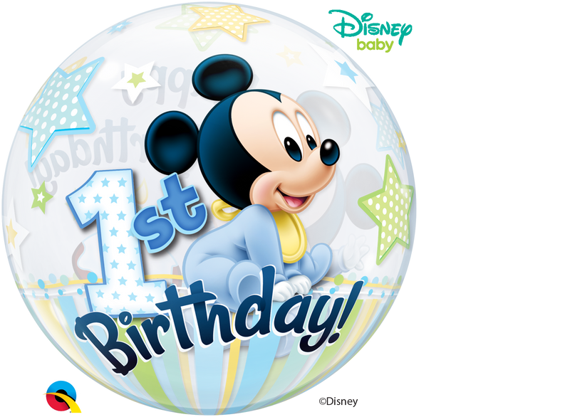 22" BUBBLE - 1ST BIRTHDAY - MICKEY MOUSE-BUBBLE-Partica Party