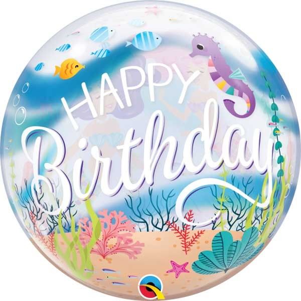 22" BUBBLE - HAPPY BIRTHDAY - MERMAID-BUBBLE-Partica Party