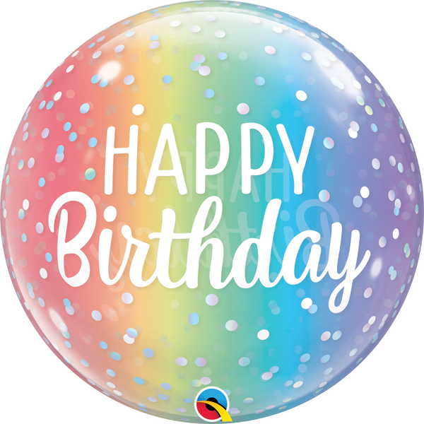 22" BUBBLE - HAPPY BIRTHDAY - OMBRE & DOTS-BUBBLE-Partica Party