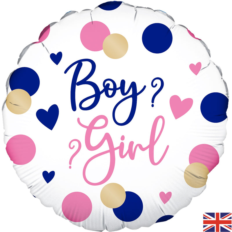 18" FOIL - PINK & NAVY GENDER REVEAL