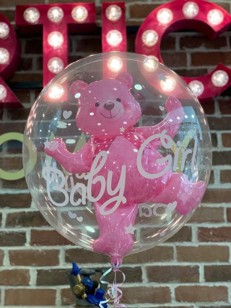 24" BUBBLE - BABY GIRL - BEAR-BUBBLE-Partica Party