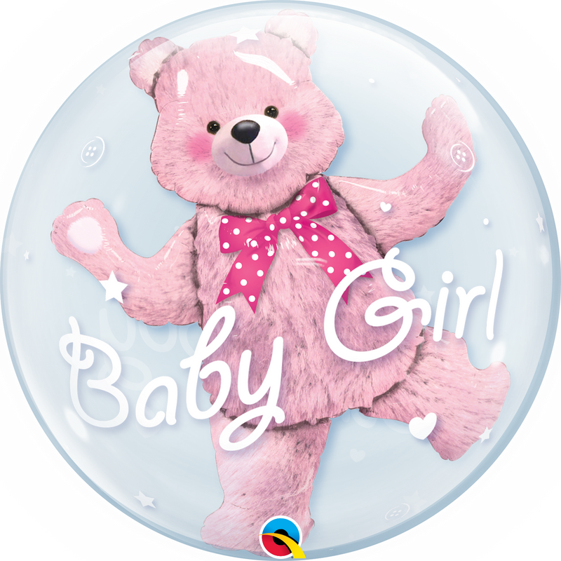 24" BUBBLE - BABY GIRL - BEAR-BUBBLE-Partica Party