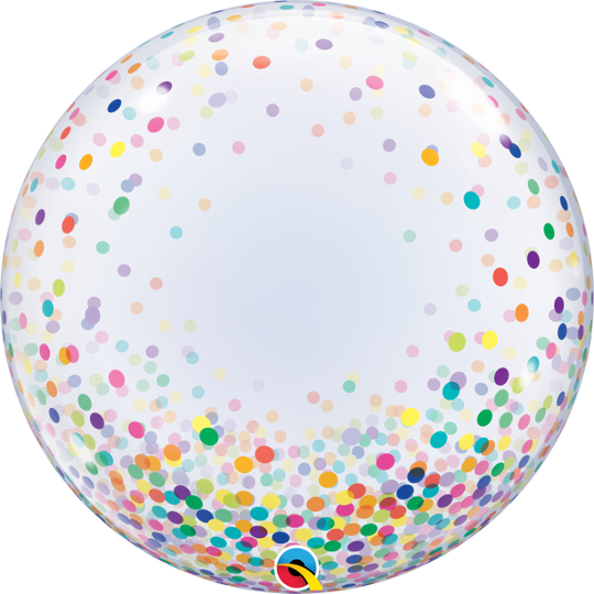 24" DECO BUBBLE - COLOURFUL CONFETTI DOTS