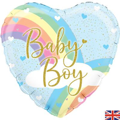 18" FOIL - BABY BOY - PASTEL RAINBOW