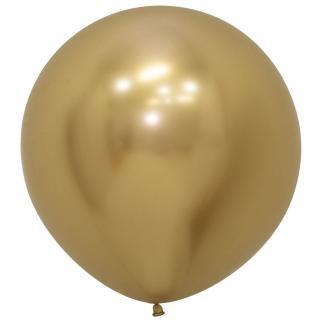 3 PACK LATEX BALLOON - 24" - GOLD-LATEX 24"-Partica Party