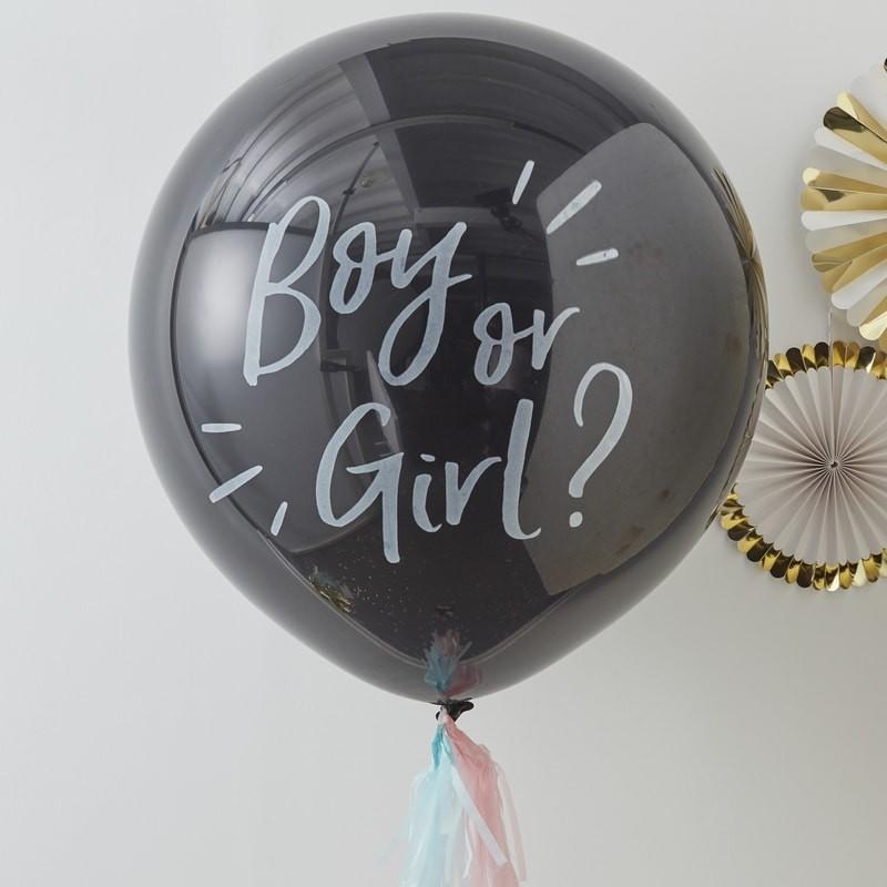 36" LATEX BALLOON - BOY OR GIRL? - GENDER REVEAL-3 FOOT-Partica Party