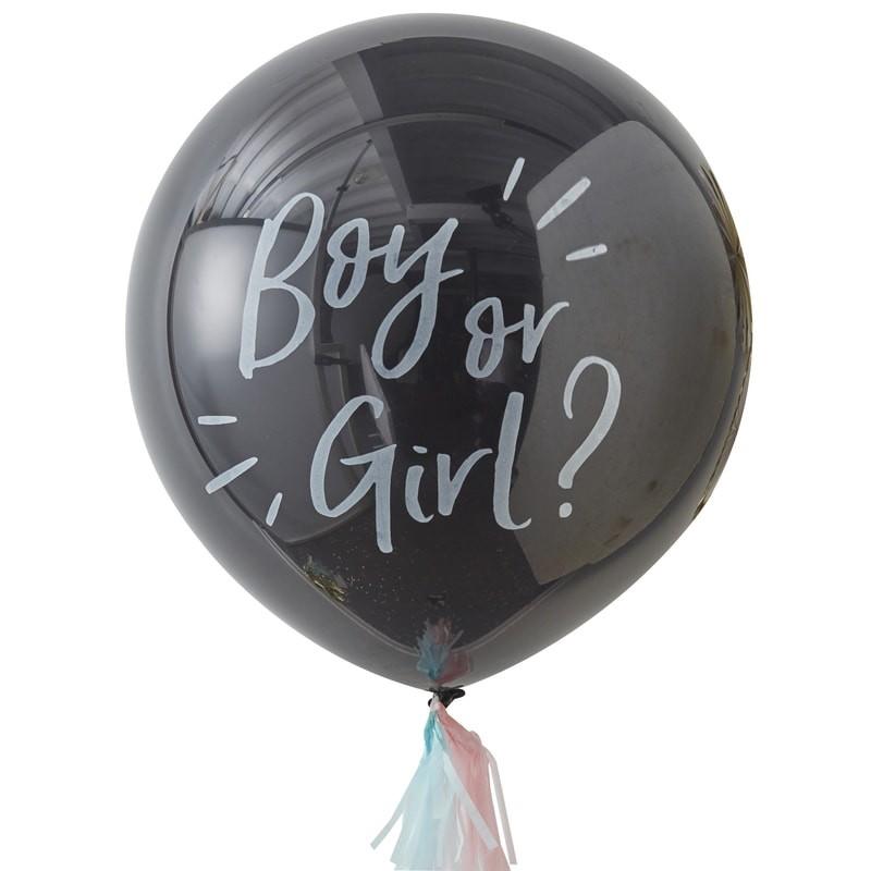 36" LATEX BALLOON - BOY OR GIRL? - GENDER REVEAL-3 FOOT-Partica Party