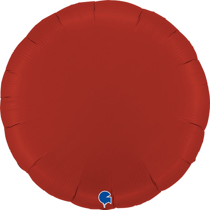 36" FOIL - CIRCLE - SATIN RUBIN RED