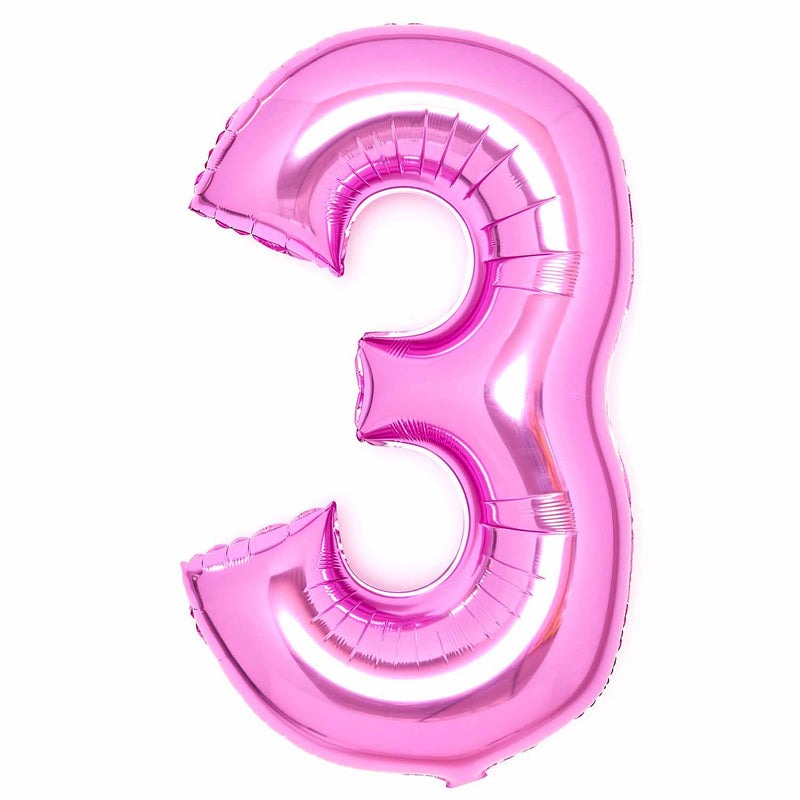 JUMBO NUMBER - 3 - PINK - Partica Party