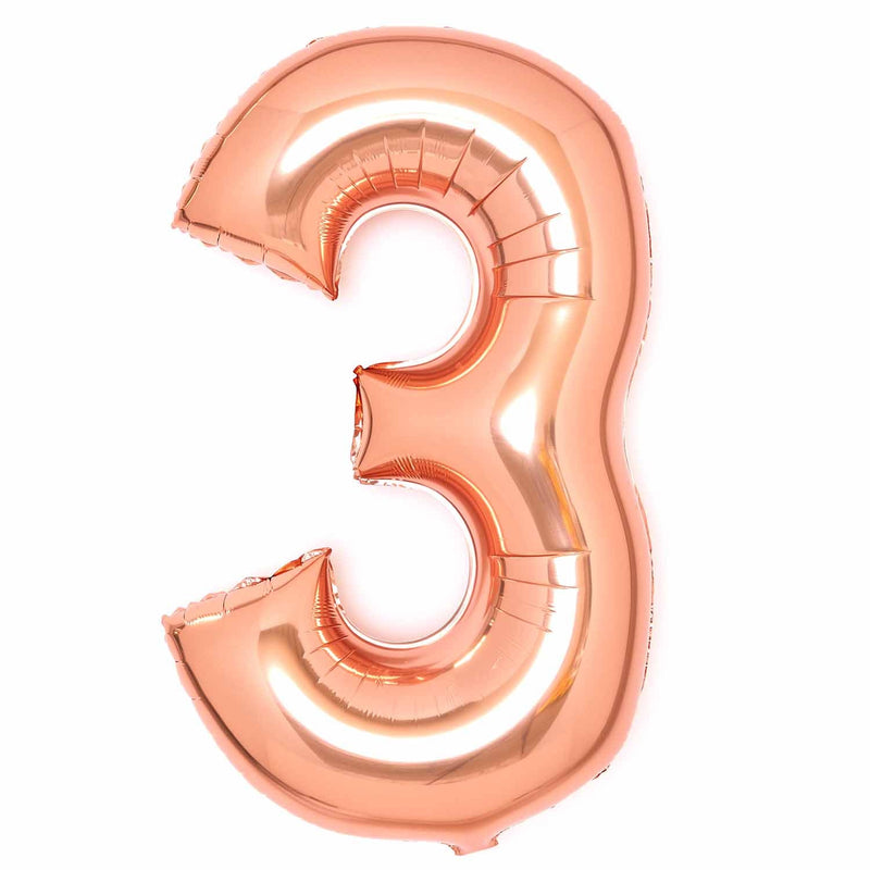 JUMBO NUMBER - 3 - ROSE GOLD - Partica Party