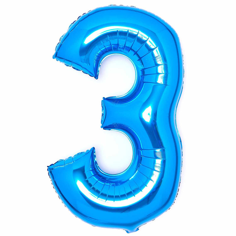 JUMBO NUMBER - 3 - BLUE - Partica Party