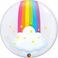 24" DECO BUBBLE - RAINBOW CLOUDS