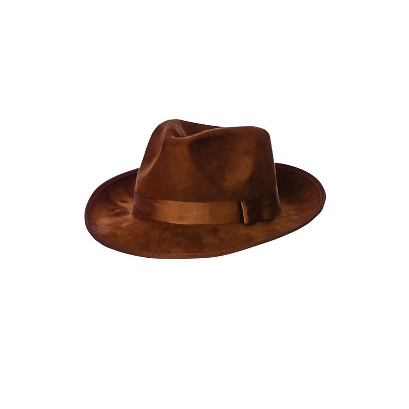 DELUXE FEDORA - BROWN SUEDE