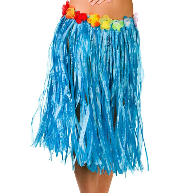 HAWAIIAN HULA SKIRT - BLUE