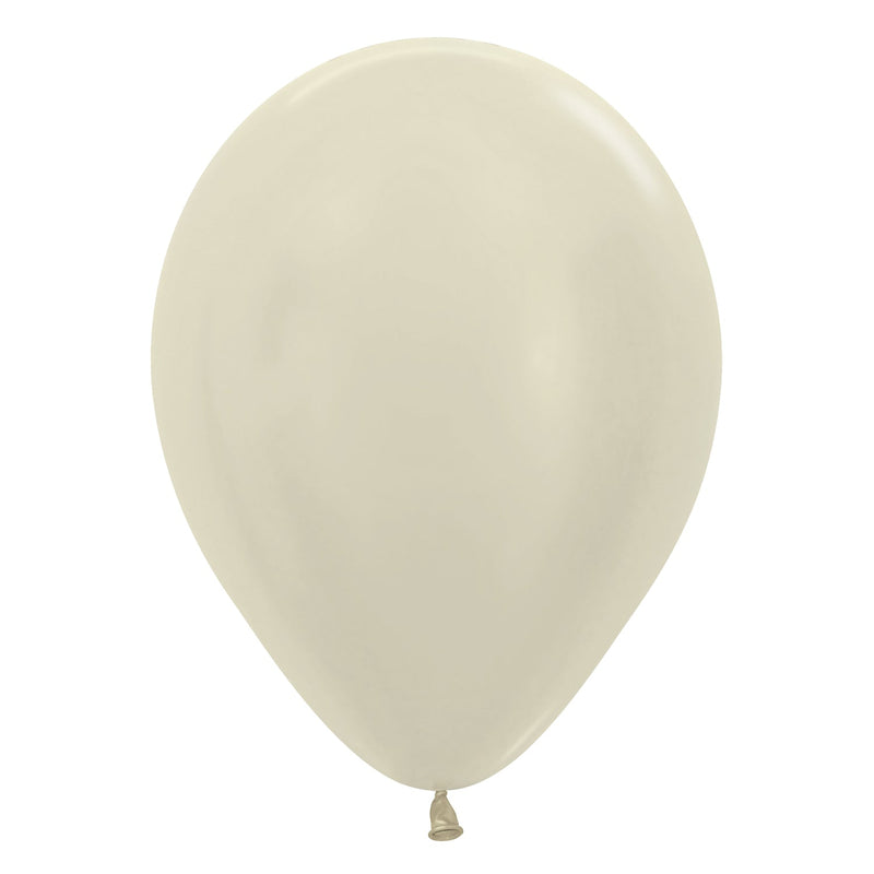 5" LATEX - METALLIC IVORY - PACK OF 100-Latex Balloon Packs-Partica Party
