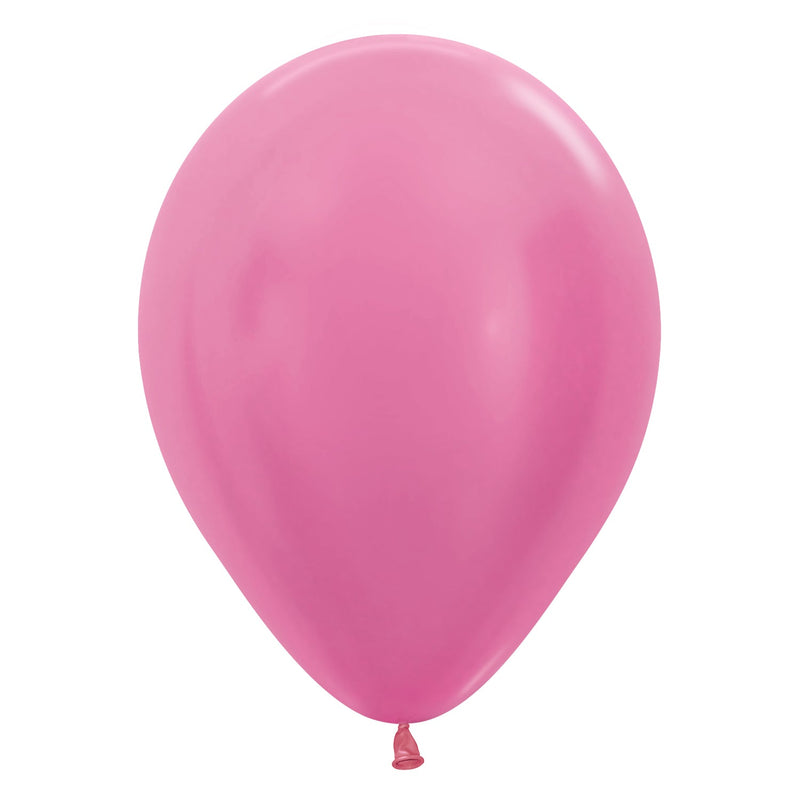5" LATEX - METALLIC LIGHT FUCHSIA - PACK OF 100-Latex Balloon Packs-Partica Party
