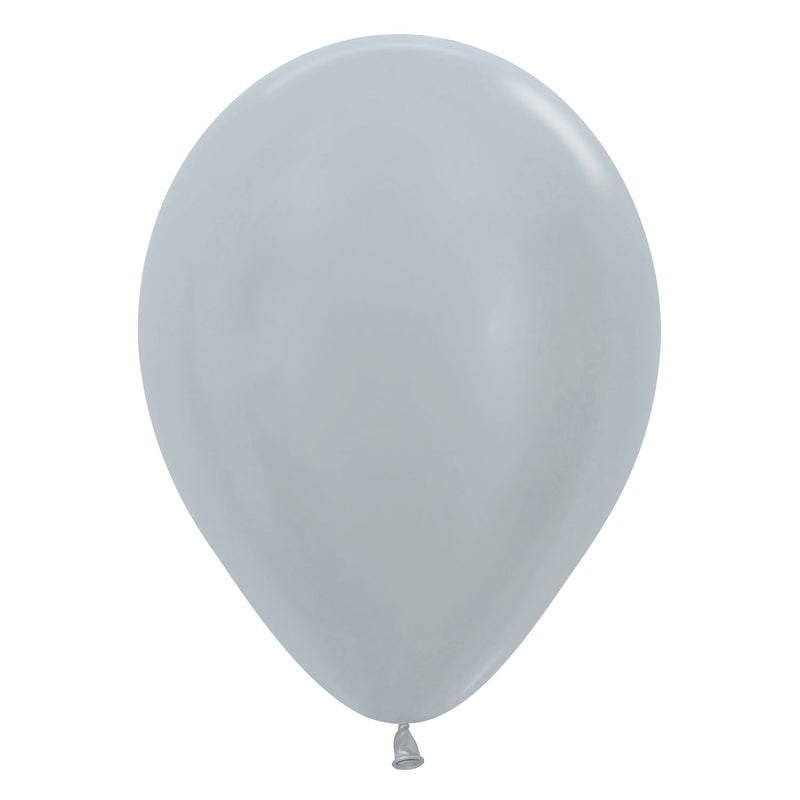 5" LATEX - METALLIC SILVER - PACK OF 100-Latex Balloon Packs-Partica Party