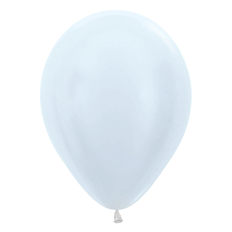 5" LATEX - METALLIC WHITE - PACK OF 100-Latex Balloon Packs-Partica Party