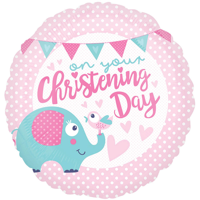 18" FOIL - CHRISTENING DAY - PINK