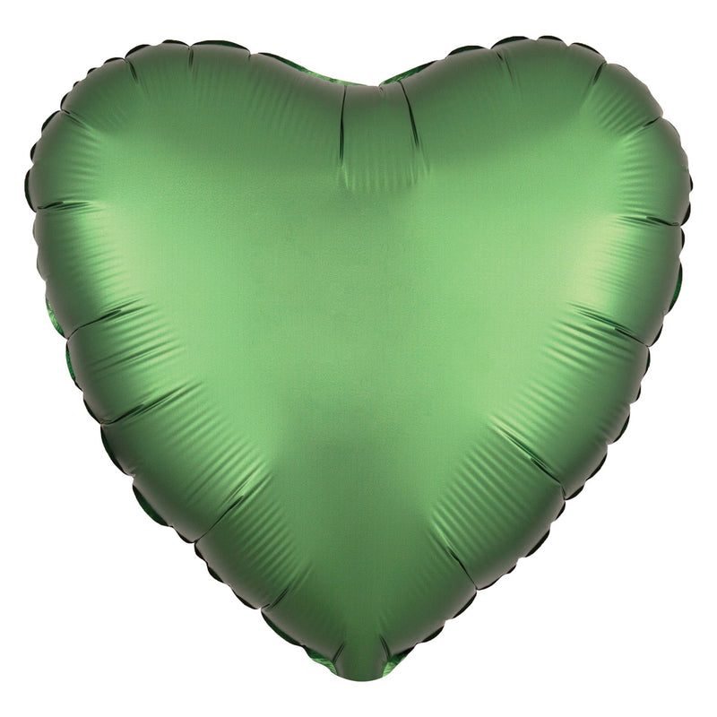 SATIN LUXE - HEART - EMERALD GREEN