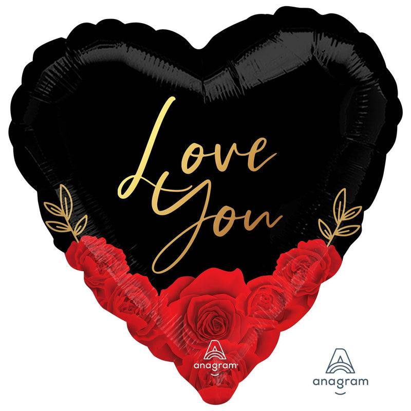 18" FOIL - LOVE YOU - ROMANTIC ROSES